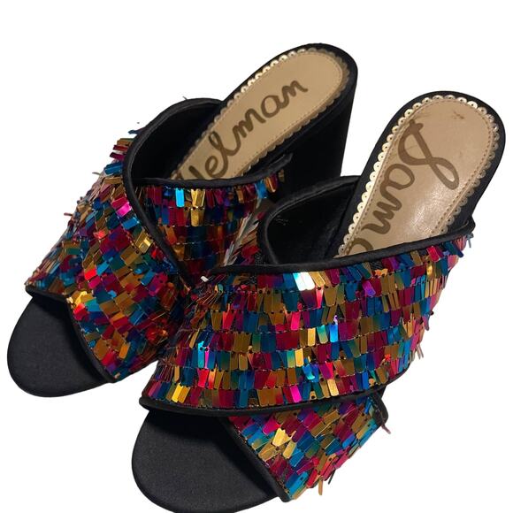 Sam Edelman Stanley Sandals in Piñata Sequin Women’s Size 5 - Picture 3 of 11